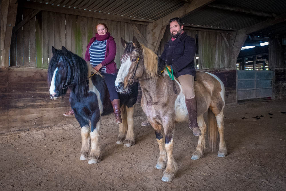 Bareback on Domino and Bracken.